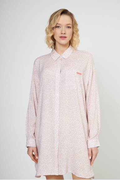 Бежевое платье-халат DKNY YI30043 купить в интернет-магазине Bestelle фото 3