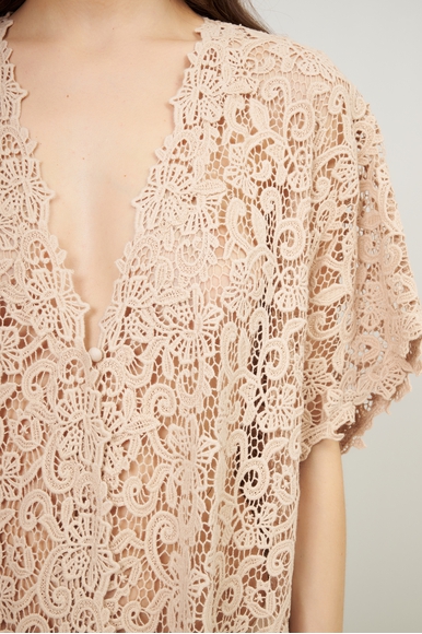 Бежевая пляжная туника Ermanno Scervino D464Q601HGJ купить в интернет-магазине Bestelle фото 4