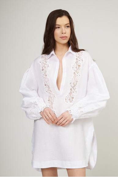 Белая пляжная туника  Ermanno Scervino D464K300NZR купить в интернет-магазине Bestelle фото 3