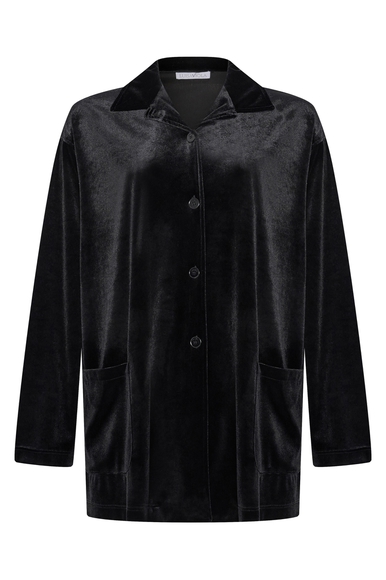  Черная блузка с длинным рукавом из велюра  Luisa Viola 5314F000775N купить в интернет-магазине Bestelle фото 5