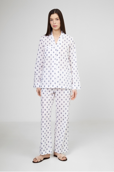 Женская хлопковая пижама с брюами Derek Rose 2012-LEDB купить в интернет-магазине Bestelle фото 1