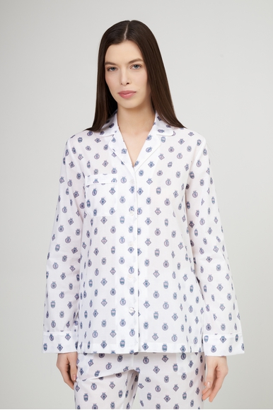 Женская хлопковая пижама с брюами Derek Rose 2012-LEDB купить в интернет-магазине Bestelle фото 3