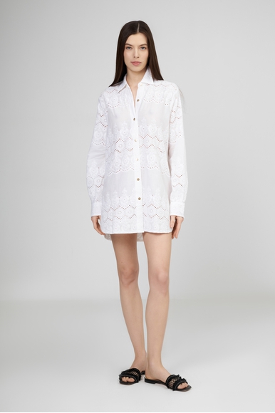 Белая блузка с длинным рукавом Melissa Odabash Orla AB купить в интернет-магазине Bestelle фото 3