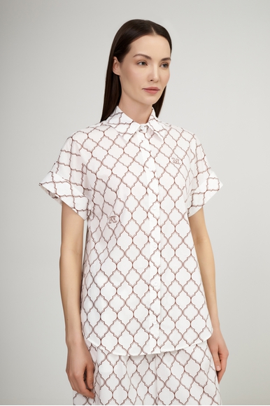 Хлопковая блузка с коротким рукавом Max Mara Leisure SPONDA 2516111029 купить в интернет-магазине Bestelle фото 1