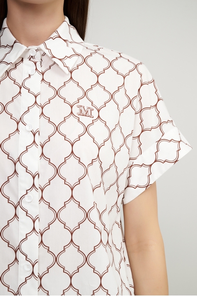 Хлопковая блузка с коротким рукавом Max Mara Leisure SPONDA 2516111029 купить в интернет-магазине Bestelle фото 4