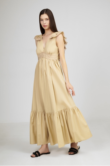 Длинное бежевое платье  TWINSET U&B 251LB2KFF купить в интернет-магазине Bestelle фото 1