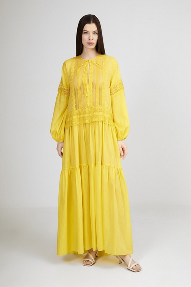 Жёлтое длинное платье  Ermanno Scervino D464Q620RUQ купить в интернет-магазине Bestelle фото 1