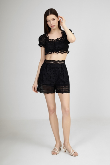 Женский чёрный топ  Ermanno Scervino D464L607RXT купить в интернет-магазине Bestelle фото 3