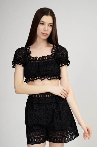 Женский чёрный топ  Ermanno Scervino D464L607RXT купить в интернет-магазине Bestelle фото 1
