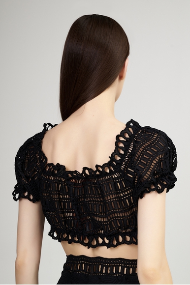Женский чёрный топ  Ermanno Scervino D464L607RXT купить в интернет-магазине Bestelle фото 2