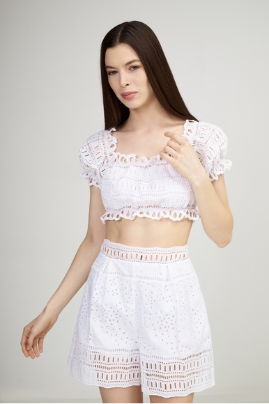 Женский белый топ  Ermanno Scervino D464L607RXT купить в интернет-магазине Bestelle фото 1