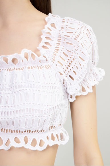 Женский белый топ  Ermanno Scervino D464L607RXT купить в интернет-магазине Bestelle фото 4