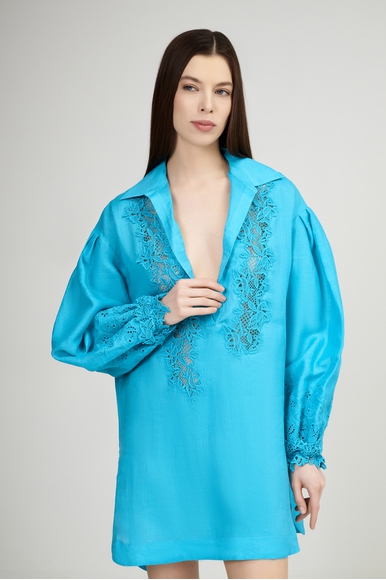 Женская бирюзовая туника  Ermanno Scervino D464K300NZR купить в интернет-магазине Bestelle фото 3