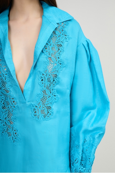 Женская бирюзовая туника  Ermanno Scervino D464K300NZR купить в интернет-магазине Bestelle фото 4