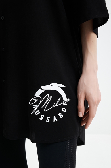 Черная блузка с коротким рукавом Trussardi TRU25WCU01 купить в интернет-магазине Bestelle фото 4