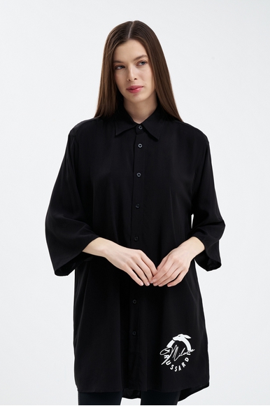 Черная блузка с коротким рукавом Trussardi TRU25WCU01 купить в интернет-магазине Bestelle фото 1