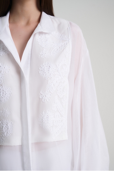 Белая блузка с длинным рукавом Lila Eugenie 2516 купить в интернет-магазине Bestelle фото 4