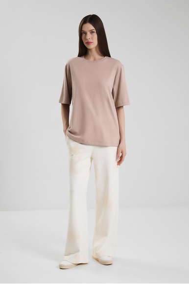 Женская бежевая футболка из хлопка Petit Pas 101084 купить в интернет-магазине Bestelle фото 3
