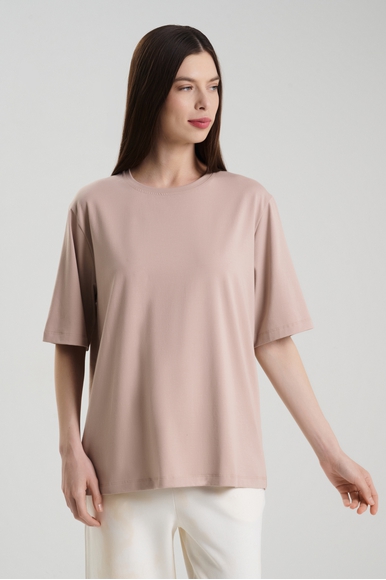 Женская бежевая футболка из хлопка Petit Pas 101084 купить в интернет-магазине Bestelle фото 1