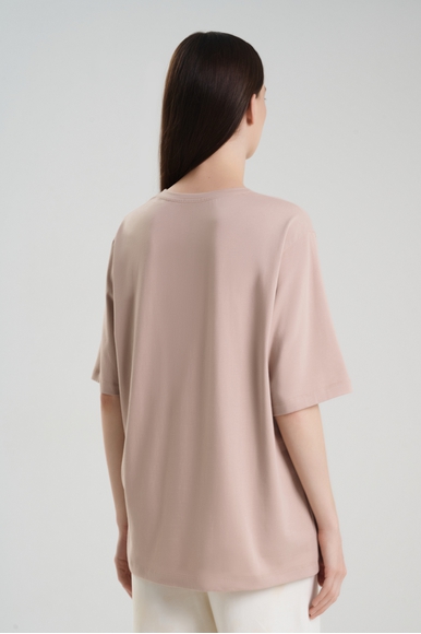 Женская бежевая футболка из хлопка Petit Pas 101084 купить в интернет-магазине Bestelle фото 2