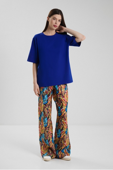 Женская синяя футболка из хлопка Petit Pas 101084 купить в интернет-магазине Bestelle фото 3