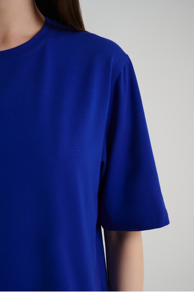 Женская синяя футболка из хлопка Petit Pas 101084 купить в интернет-магазине Bestelle фото 4