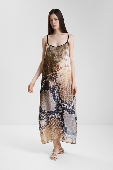 Длинное платье из шёлка с анималистичным принтом  MONA 10143660 купить в интернет-магазине Bestelle фото 1