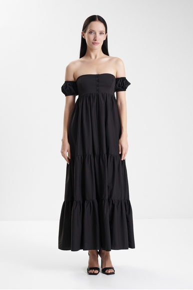 Чёрное длинное платье  TWINSET U&B 231LB2ABB купить в интернет-магазине Bestelle фото 1