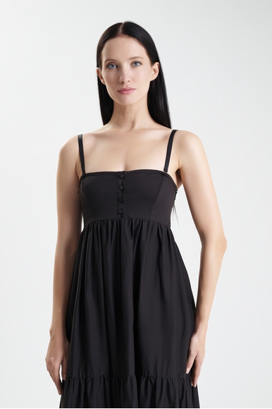 Чёрное длинное платье  TWINSET U&B 231LB2ABB купить в интернет-магазине Bestelle фото 3