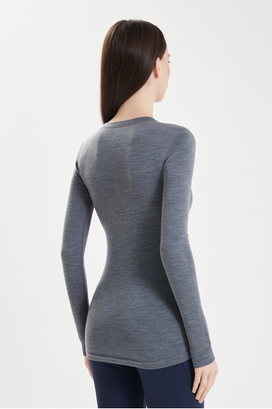 Женский серый лонгслив из шерсти Norveg 15SW1RL купить в интернет-магазине Bestelle фото 2