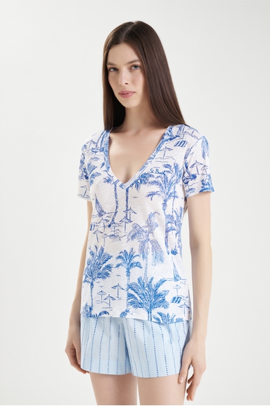 Женская льняная футболка MC2 Saint Barth ELOISE купить в интернет-магазине Bestelle фото 1