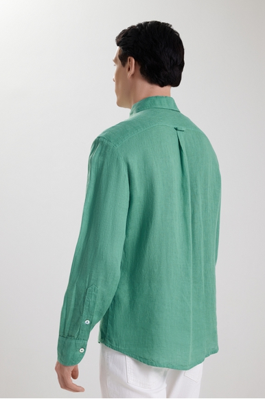 Мужская льняная рубашка с карманом  La Fabbrica Del Lino ES600 купить в интернет-магазине Bestelle фото 2
