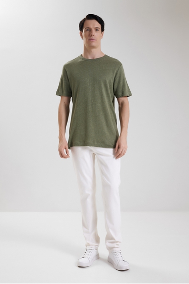 Зелёная мужская футболка из льна Bluemint ROMAN купить в интернет-магазине Bestelle фото 3