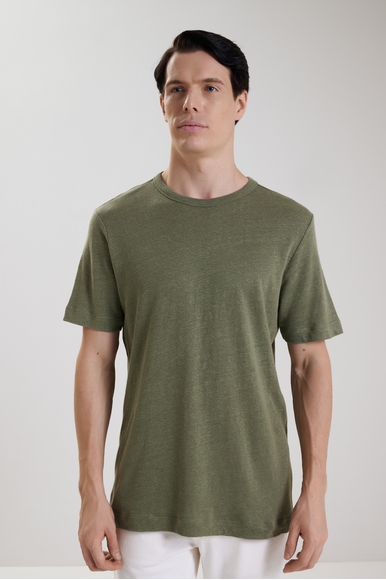 Зелёная мужская футболка из льна Bluemint ROMAN купить в интернет-магазине Bestelle фото 1