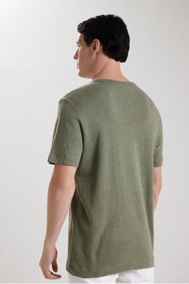 Зелёная мужская футболка из льна Bluemint ROMAN купить в интернет-магазине Bestelle фото 2