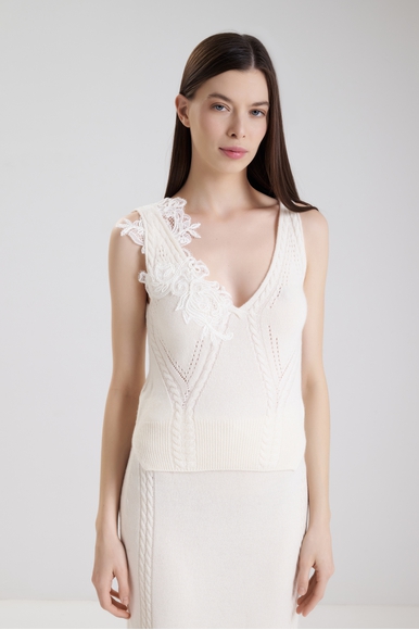 Вязанный топ с шерстью  Ermanno Scervino D474L505APNJG купить в интернет-магазине Bestelle фото 1
