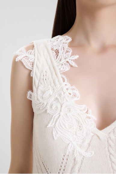 Вязанный топ с шерстью  Ermanno Scervino D474L505APNJG купить в интернет-магазине Bestelle фото 4