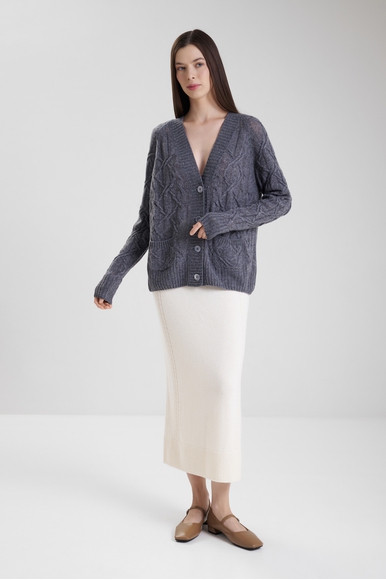  Женский кардиган с шерстью и кашемиром  Ermanno Scervino D474N500DGE купить в интернет-магазине Bestelle фото 3