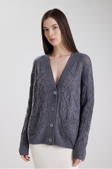  Женский кардиган с шерстью и кашемиром  Ermanno Scervino D474N500DGE купить в интернет-магазине Bestelle фото 1