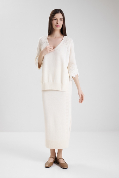  Женский джемпер с кружевом  Ermanno Scervino D474M512APNJG купить в интернет-магазине Bestelle фото 3