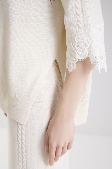  Женский джемпер с кружевом  Ermanno Scervino D474M512APNJG купить в интернет-магазине Bestelle фото 4