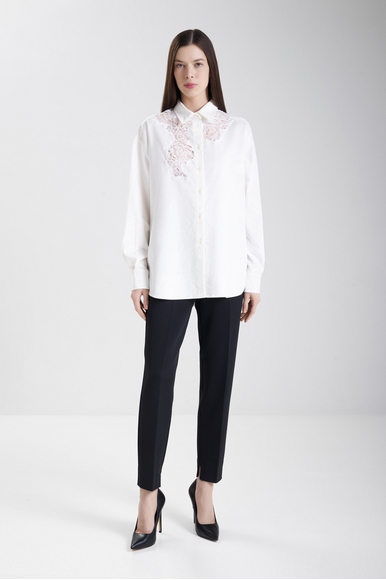 Белая блузка с кружевом  Ermanno Scervino D474K700VWZ купить в интернет-магазине Bestelle фото 3