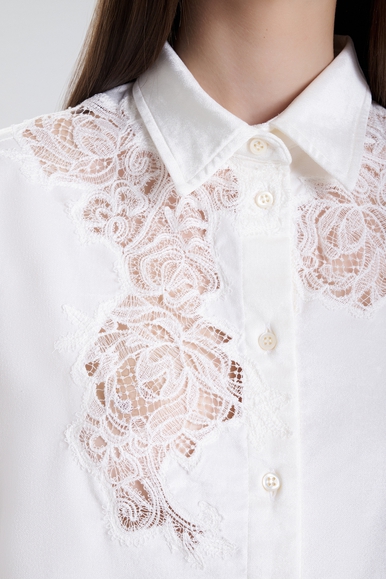  Белая блузка с кружевом  Ermanno Scervino D474K700VWZ купить в интернет-магазине Bestelle фото 4