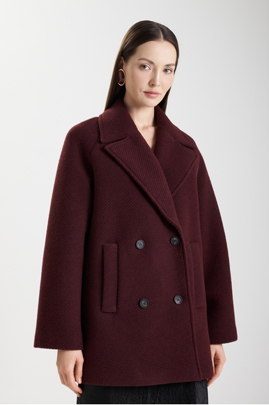 Женское двубортное пальто с шерстью  MM by MaxMara OBLIQUA 252690601 купить в интернет-магазине Bestelle фото 1
