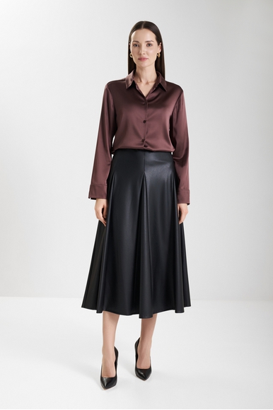 Юбка миди из эко-кожи  MM by MaxMara NOCERA 252677603 купить в интернет-магазине Bestelle фото 3