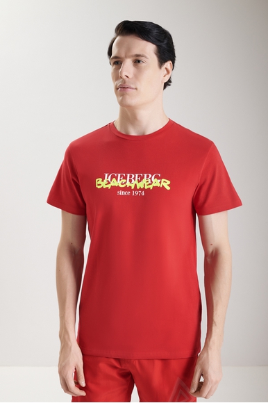 Красная хлопковая футболка ICEBERG ICE3MTS01 купить в интернет-магазине Bestelle фото 1