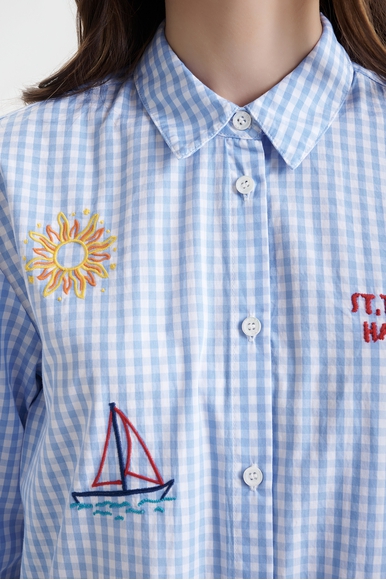 Блузка из хлопка с вышивкой  MC2 Saint Barth BRIGITTE купить в интернет-магазине Bestelle фото 4