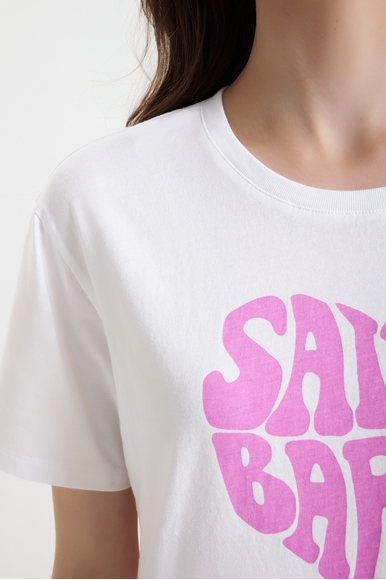 Женская хлопковая футболка с принтом  MC2 Saint Barth EMILIE купить в интернет-магазине Bestelle фото 4