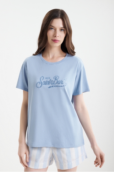 Женская хлопковая футболка со стразами  MC2 Saint Barth EMILIE купить в интернет-магазине Bestelle фото 1