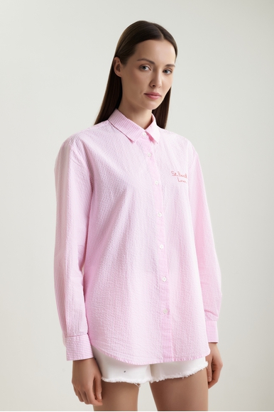 Хлопковая блузка с длинным рукавом MC2 Saint Barth BRIGITTEEMBRY купить в интернет-магазине Bestelle фото 1